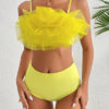 Ensemble de bikini jaune à fleurs 3D 2