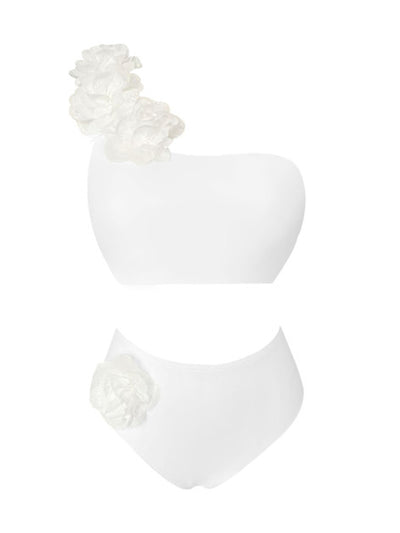 Maillot de bain bikini taille haute à fleurs 3D 2