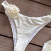 Ensemble de bikini taille basse blanc à fleurs 3D 14