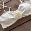 Ensemble de bikini taille basse blanc à fleurs 3D 10